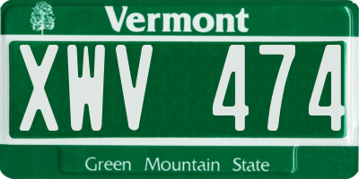 VT license plate XWV474