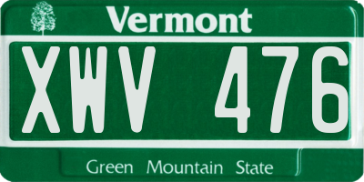 VT license plate XWV476
