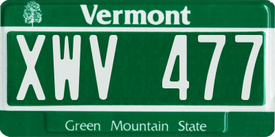 VT license plate XWV477