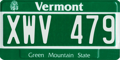 VT license plate XWV479