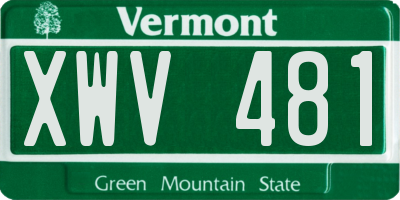VT license plate XWV481