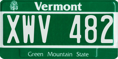 VT license plate XWV482