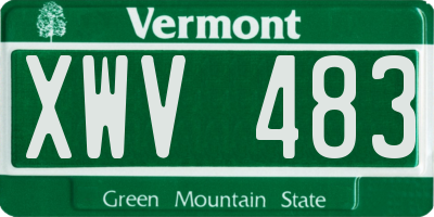 VT license plate XWV483