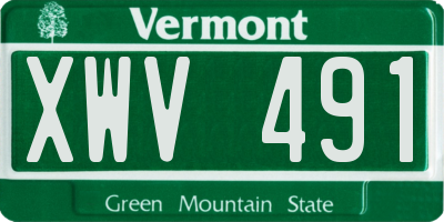 VT license plate XWV491