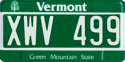 VT license plate XWV499