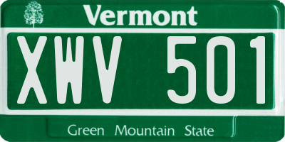 VT license plate XWV501