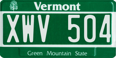 VT license plate XWV504