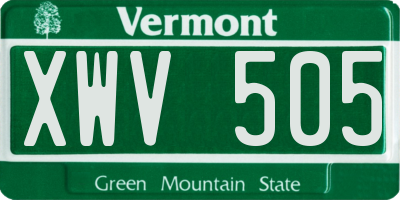 VT license plate XWV505