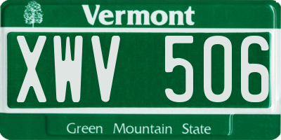 VT license plate XWV506