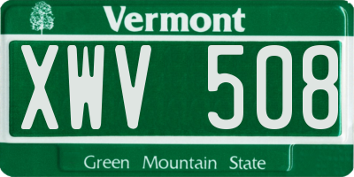VT license plate XWV508