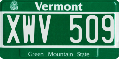 VT license plate XWV509
