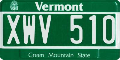 VT license plate XWV510