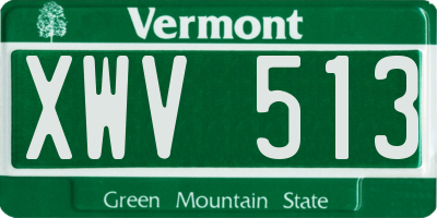 VT license plate XWV513