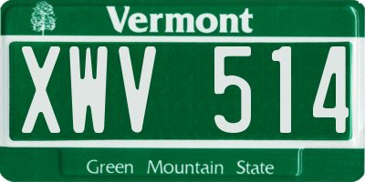 VT license plate XWV514
