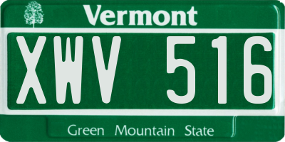 VT license plate XWV516