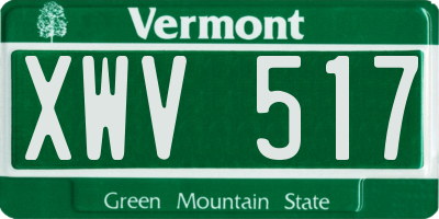 VT license plate XWV517