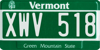 VT license plate XWV518