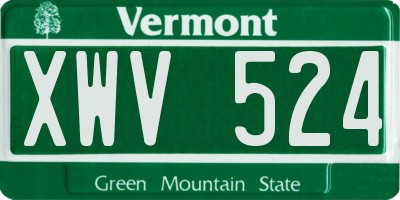 VT license plate XWV524