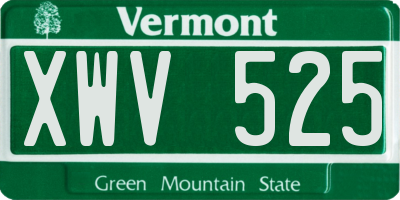 VT license plate XWV525