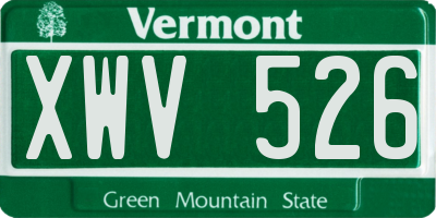 VT license plate XWV526