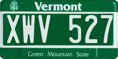 VT license plate XWV527