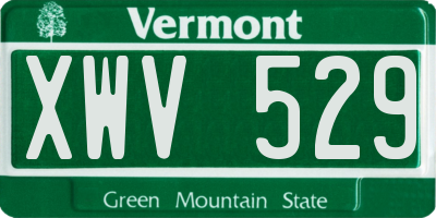VT license plate XWV529