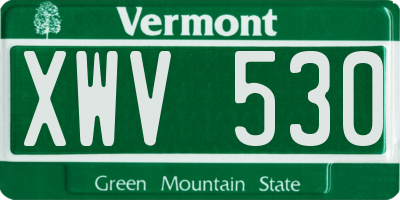 VT license plate XWV530
