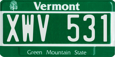 VT license plate XWV531