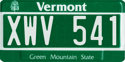 VT license plate XWV541