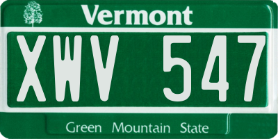 VT license plate XWV547