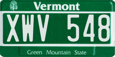 VT license plate XWV548