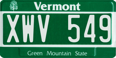 VT license plate XWV549