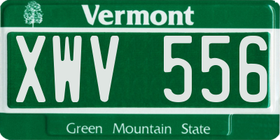 VT license plate XWV556