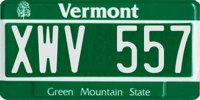 VT license plate XWV557