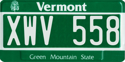 VT license plate XWV558