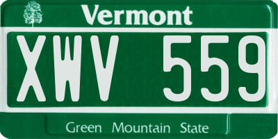 VT license plate XWV559