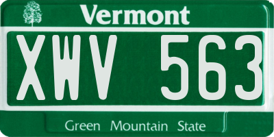 VT license plate XWV563