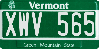 VT license plate XWV565