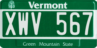 VT license plate XWV567