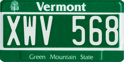 VT license plate XWV568