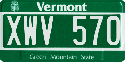 VT license plate XWV570