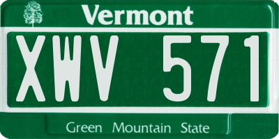 VT license plate XWV571