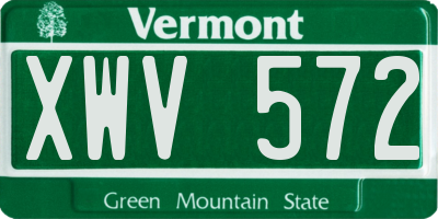 VT license plate XWV572