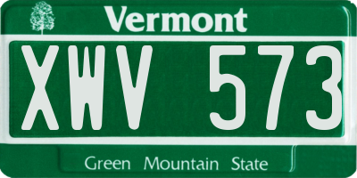 VT license plate XWV573