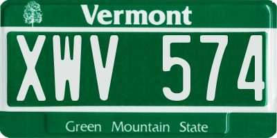 VT license plate XWV574