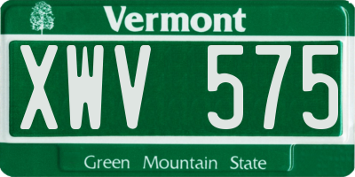 VT license plate XWV575