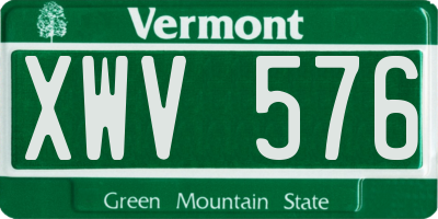 VT license plate XWV576