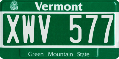 VT license plate XWV577