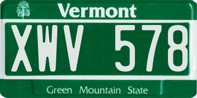VT license plate XWV578