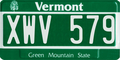 VT license plate XWV579